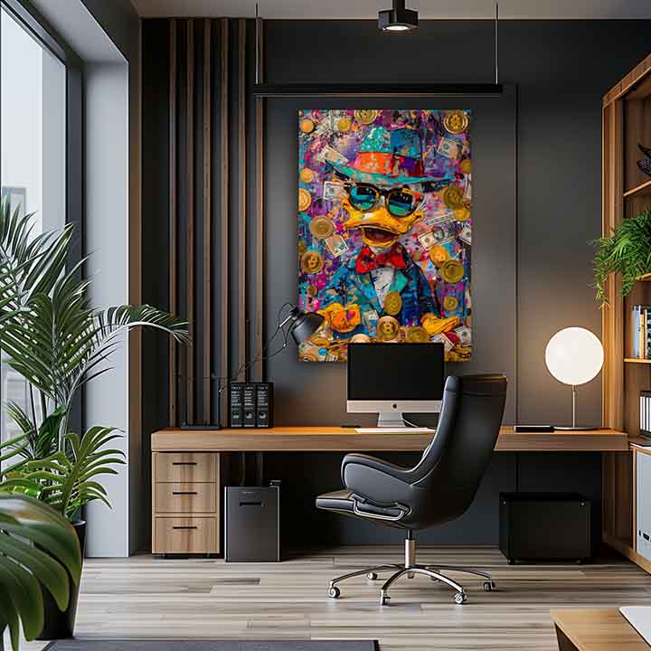 Slika DAPPER DUCK na platnu | Podrobnosti akrila