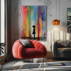 Slika RAINBOW SILHOUETTE na platnu | Podrobnosti akrila