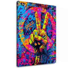 Slika PEACE SIGN na platnu | Podrobnosti akrila