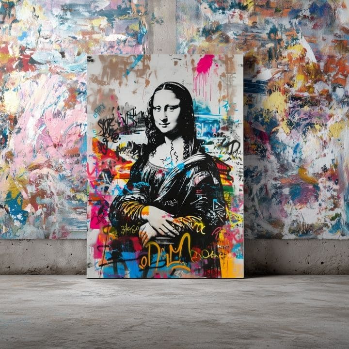 Slika GRAFFITI MONA na platnu | dokončano z roko umetnika - slika 4