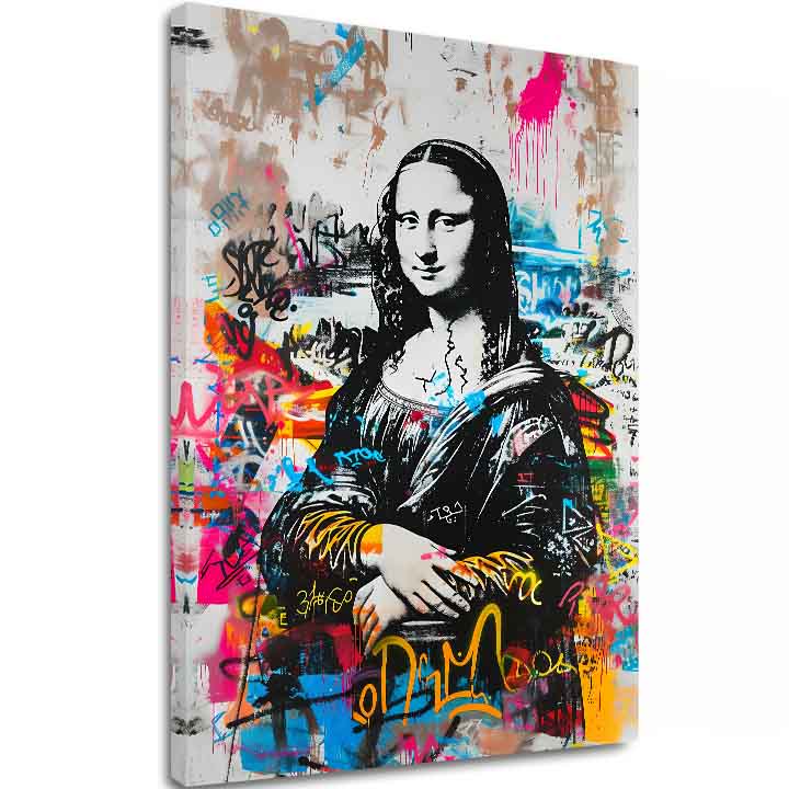 Slika GRAFFITI MONA na platnu | dokončano z roko umetnika - slika 2