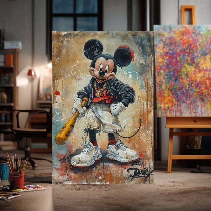 Slika STREET MICKEY na platnu | dokončano z roko umetnika - slika 4
