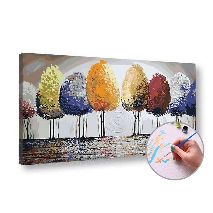 Slikanje po številkah BARVA Drevesa | srednja težavnost