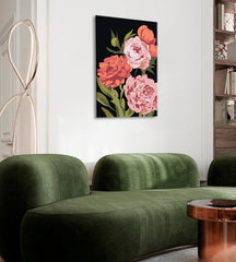 Slikanje po številkah Cvetlični vrt | nizka težavnost SPECIAL BLACK EDITION