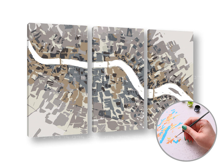 Slikanje po številkah SIVA ABSTRACT | nizka težavnost