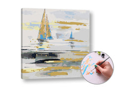Slikanje po številkah Ladje na morju | nizka težavnost