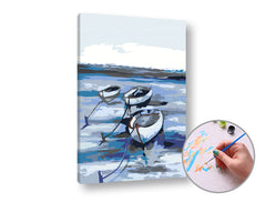 Slikanje po številkah ČOLNI NA MORJU | nizka težavnost