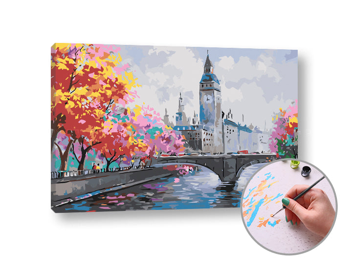Slikanje po številkah AUTUMN IN LONDON | srednja težavnost