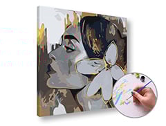 Slikanje po številkah - Ženska s cvetjem v laseh - nizka težavnost