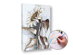 Slikanje po številkah - BELI SONČNIK - nizka težavnost