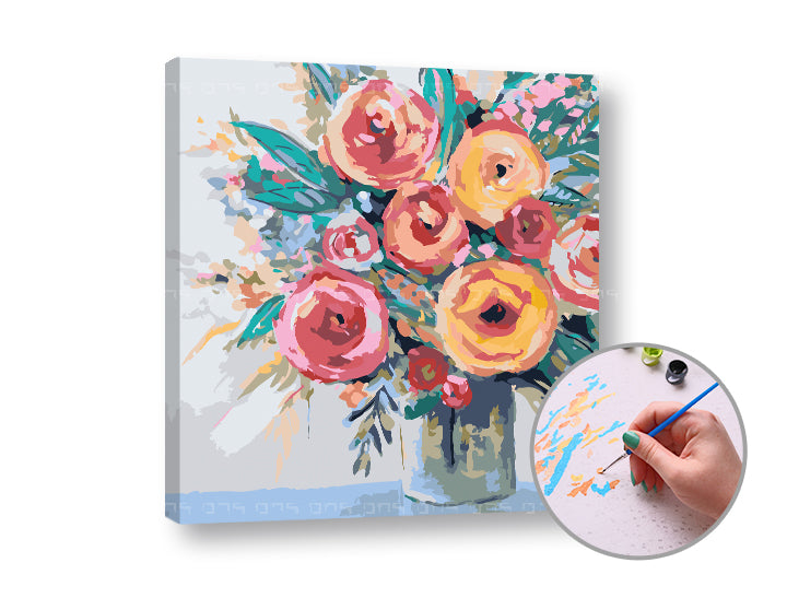 Slikanje po številkah JOY OF FLOWERS | nizka težavnost