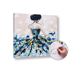 Slikanje po številkah - ženska v modri obleki