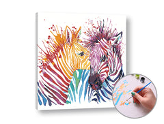 Slikanje po številkah ZAMILOVANÉ ZEBRY | srednja težavnost