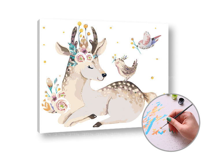 Slikanje po številkah SRNČEK BAMBI | nizka težavnost