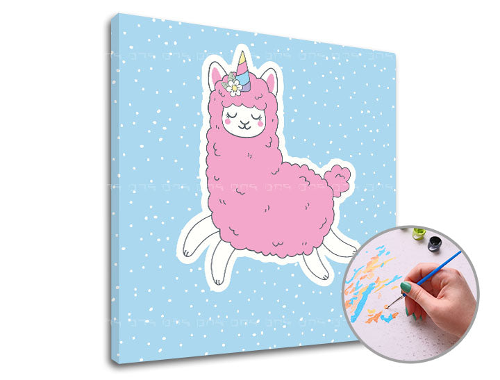 Slikanje po številkah PINK LAMA SINGLE CUT | nizka težavnost