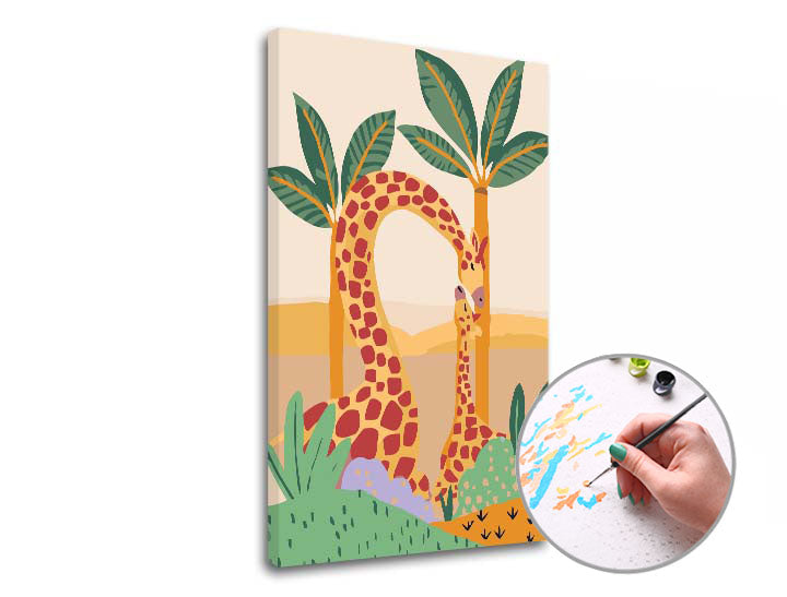 Slikanje po številkah Jiraffe in mladine | nizka težavnost