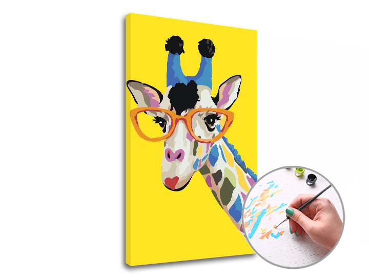 Slikanje po številkah GIRAFA Z OKULIARJI | nizka težavnost