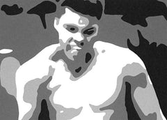 Ročno poslikana slika POP ART MUHAMAD ALI 60x40 cm