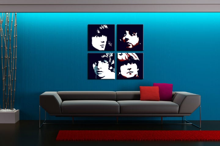 Ročno poslikana slika POP ART BEATLES - slika 2