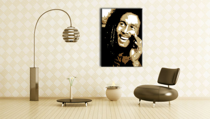 Ročno poslikana slika POP ART BOB MARLEY
