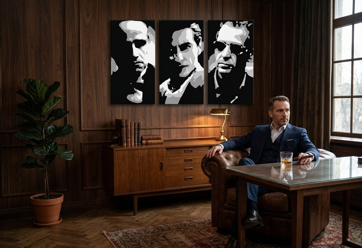 Ročno poslikana slika POP Art GODFATHER 3 kosi bog2 - slika 3