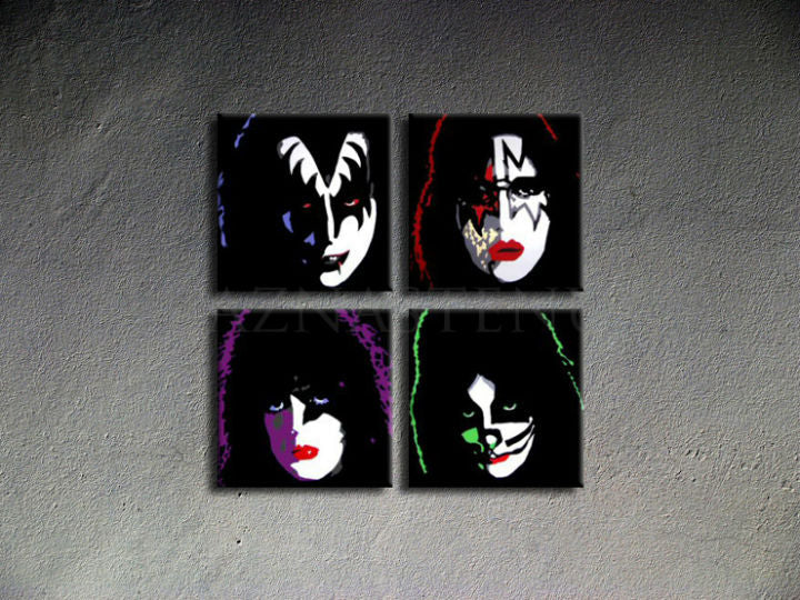 Ročno poslikana slika POP Art Kiss