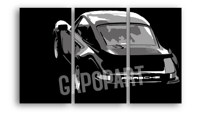 Ročno poslikana slika POP ART PORSCHE 911