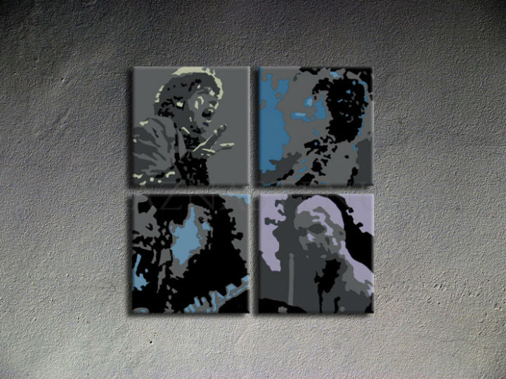 Ročno poslikana slika POP ART ROLLING STONES