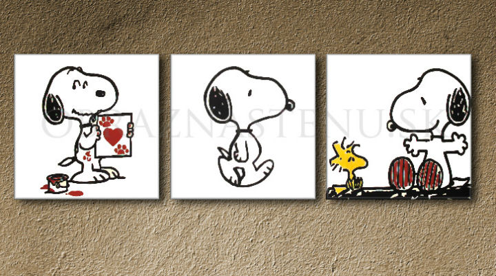 Ročno poslikana slika POP ART  SNOOPY  210x70 cm