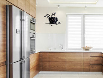 Moderne stenske ure COFFE TIME 3D BLACK NH045-black