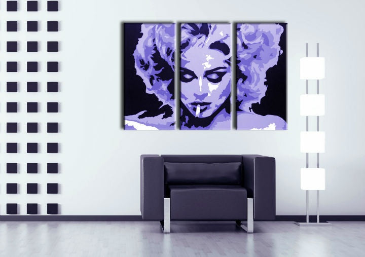 Ročno poslikana slika POP Art MADONNA 3 kosi slike 0002 ma - slika 2