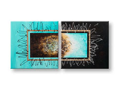 Poslikana stenska slika ABSTRAKT 2-delna YOBATAB006E2 | različne velikosti