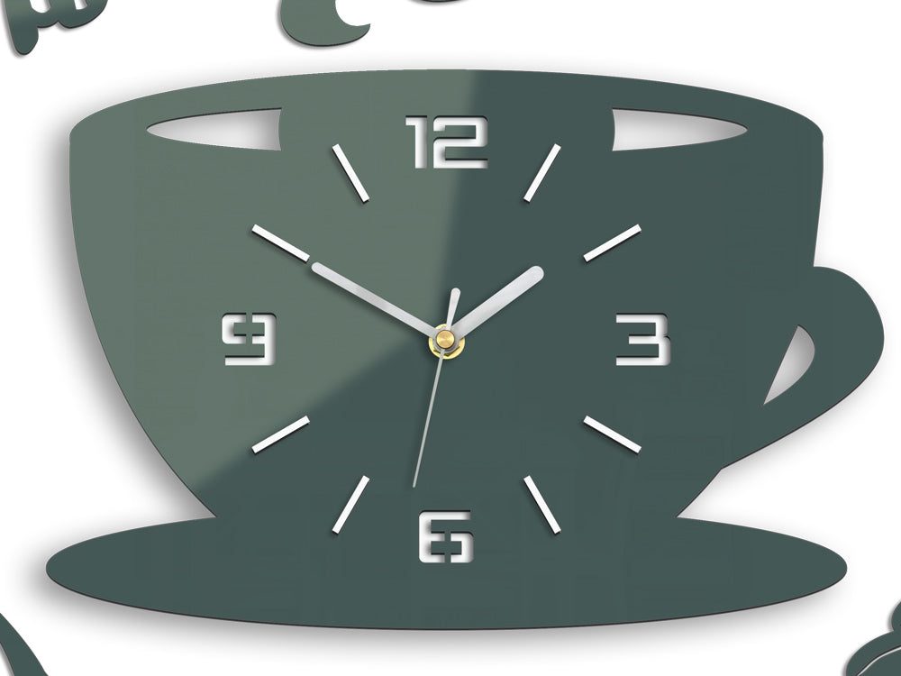 Stenske ure COFFE TIME 3D GRAY - slika 3
