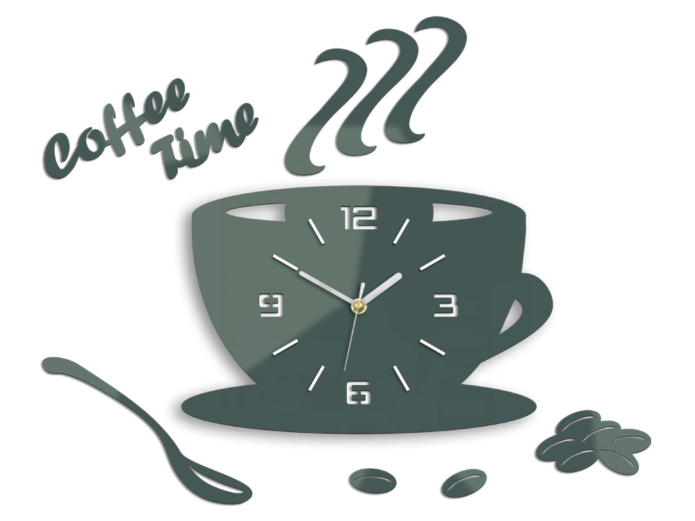 Stenske ure COFFE TIME 3D GRAY