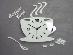 Moderne stenske ure COFFE TIME 3D WHITE - slika 3