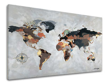 Slika na platnu Zemljevid sveta 1 del XOBCH12287GE1