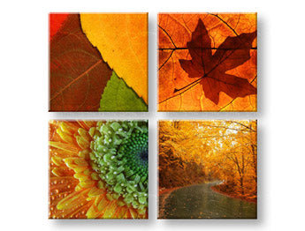 Stenska poslikava 50 odtenkov rumene barve 4 deli XOBKOL24E42