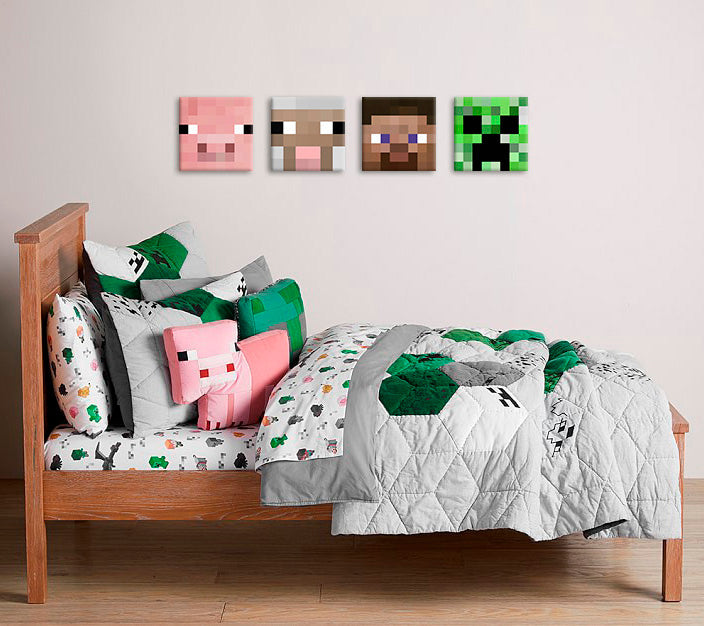Minecraft slika - Značaji na platnu - Steve, Creeper, Sheep, Pig - slika 4