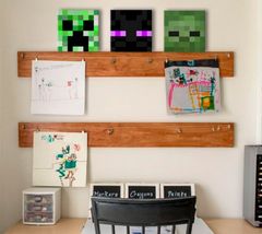 Slikanje Minecraft - Značaji na platnu - Creeper, Enderman, Zombie - slika 3