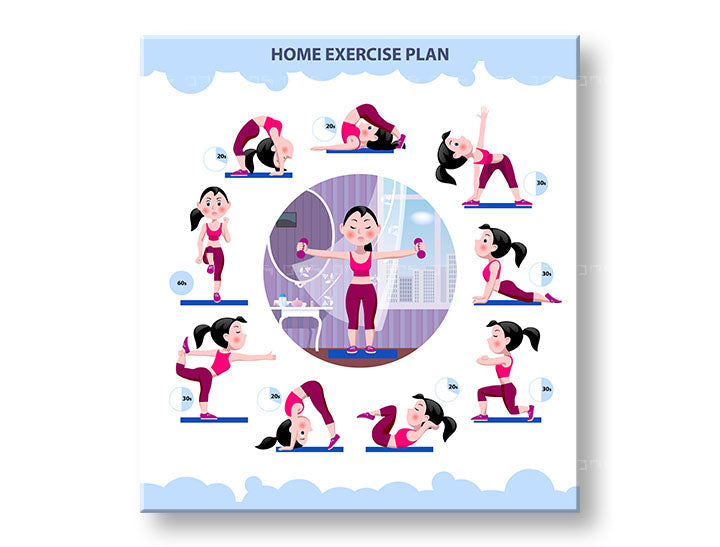 Motivacijska stenska umetnost Domači načrt vadbe