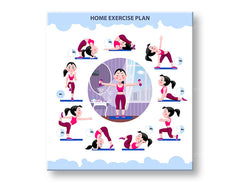 Motivacijska stenska umetnost Domači načrt vadbe