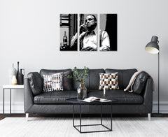 Tiskana POP Art podoba Marlona Branda 3 deli mb2
