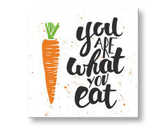 Stenska umetnost z besedilom You are what you eat