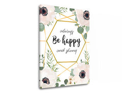 Stenska umetnost z besedilom Vedno bodi srečen