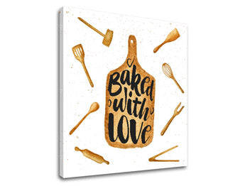 Stenska umetnost z besedilom Baked with love