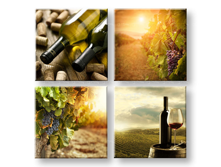 Stenska slika Srečanje v vinogradu 4 deli