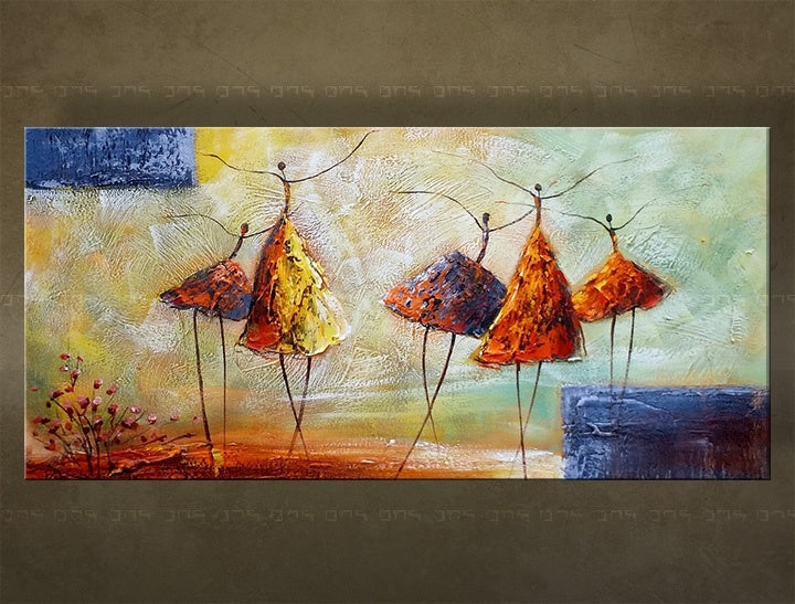 Ročno poslikana stenska slika DANCERS