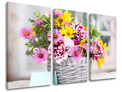 3-delna stenska slika FLOWERS KV030E30