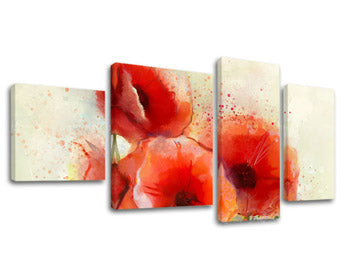 Štiridelna stenska slika FLOWERS KV076E40