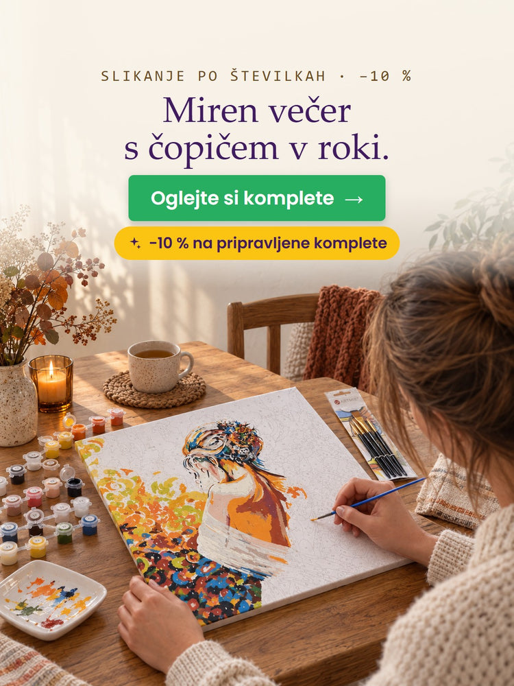 Slikanje po številkah · −10 % – Miren večer s čopičem v roki. – Papilora